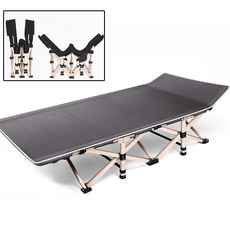 Outdoor Aluminum  Portable Adjustable Chair Single Folding Camping Cot  Bed With Magazine Bag