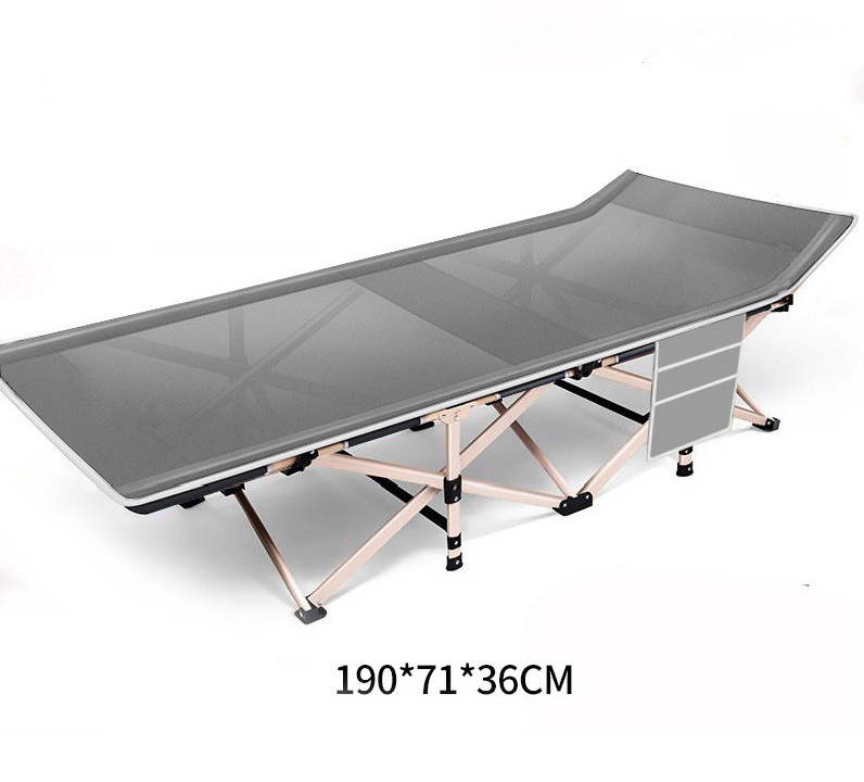 Outdoor Aluminum  Portable Adjustable Chair Single Folding Camping Cot  Bed With Magazine Bag