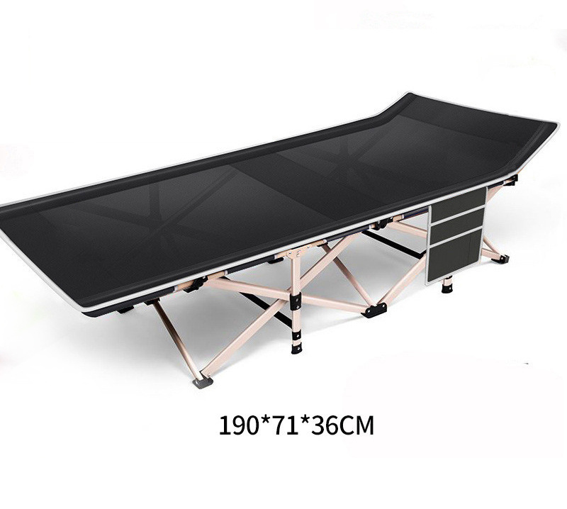 Outdoor Aluminum  Portable Adjustable Chair Single Folding Camping Cot  Bed With Magazine Bag