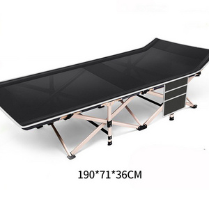 Outdoor Aluminum  Portable Adjustable Chair Single Folding Camping Cot  Bed With Magazine Bag