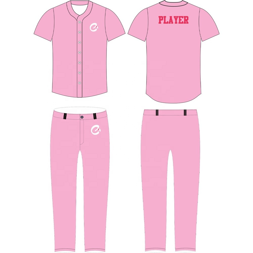 high quality blank button up embroidery cotton baseball jersey baseball shirts baseball uniforms shirt and shorts