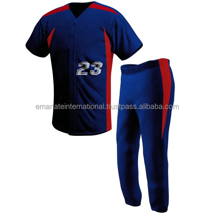 Own Sublimation Team Name Logo High Quality Men Sleeveless Baseball Uniform Breathable Baseball Jersey/Pant Sets