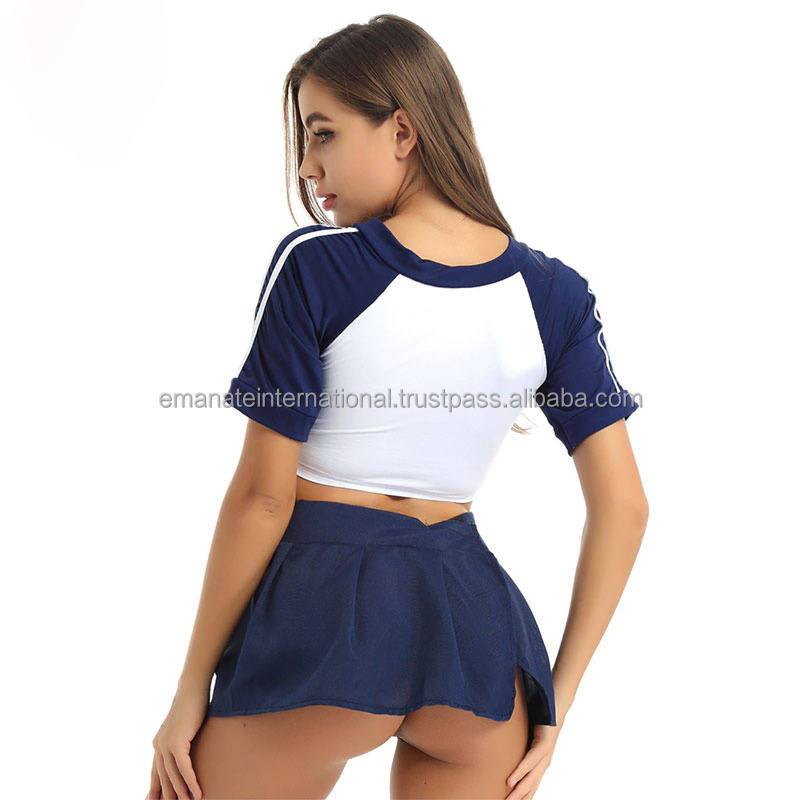 Luxury Kids Girls Cheer Leader Costume Outfit Shell Tank Top with Pleated Skirt Set Cheerleading Uniforms