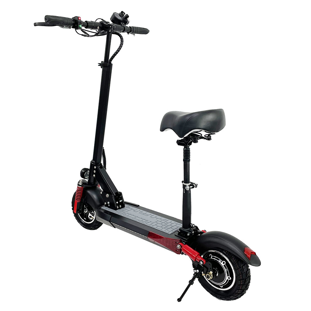 EU Stock 16Ah 45KM 600W 10 Inch Big Wheel Long Range Powerful Foldable Seat Fat Tire Off Road Electric Scooters Adult