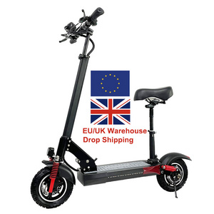 EU Stock 16Ah 45KM 600W 10 Inch Big Wheel Long Range Powerful Foldable Seat Fat Tire Off Road Electric Scooters Adult