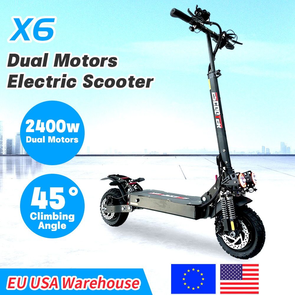 High powered off-road Two Wheel dual hub 3000w escooter E Scooter Electric folded Scooters 1500w 48v 2000w dual motor