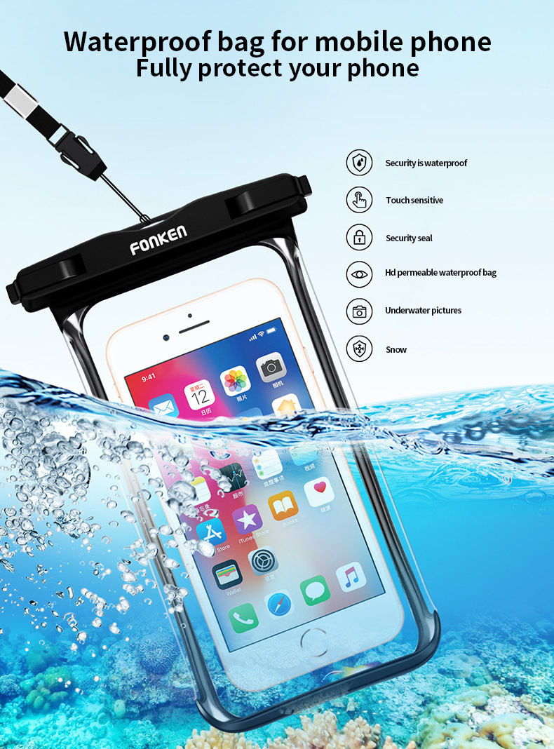 Floating Gasbag Waterproof Swim Bag Phone Case For iphone 13 12 Pro Max Samsung Xiaomi Redmi Note 11 10 9 Huawei Summer Cover