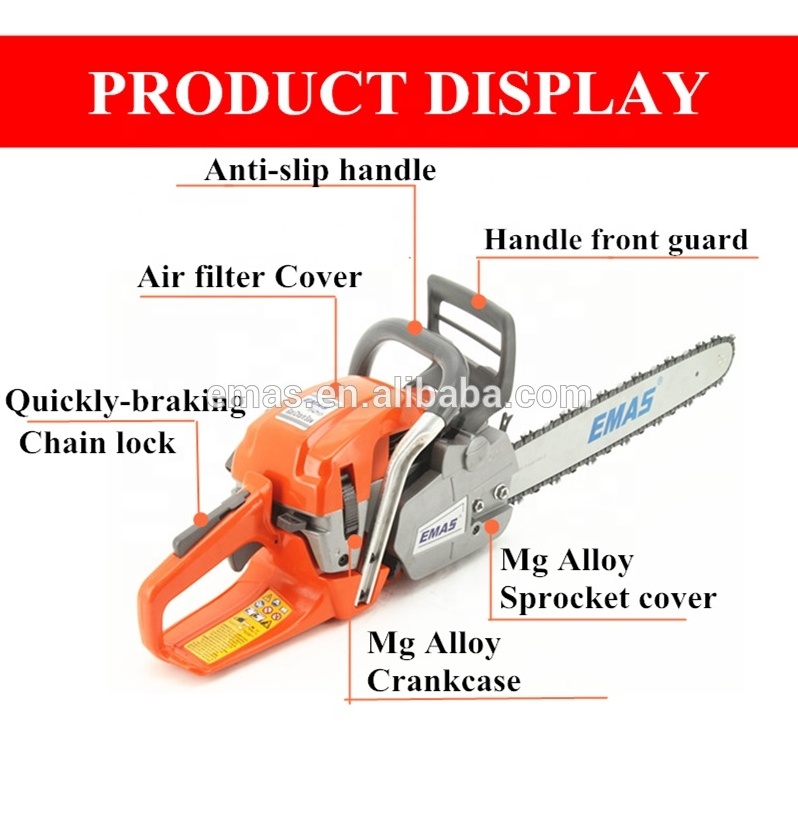 EMAS TREE CUTTING MACHINE  54CC GASOLINE CHAINSAW WITH HEMELT