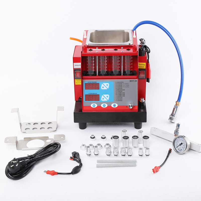 high quality 220V/110V MST-30 car/motorcycle gasoline Fuel Injector Cleaner and Tester with 4-Cylinders Ultrasonic Washing