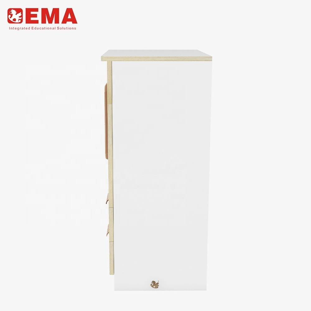 Four-door Refrigerator for Role Play Kindergarten Wooden Popular School Kitchen Toys Modern Cabinets