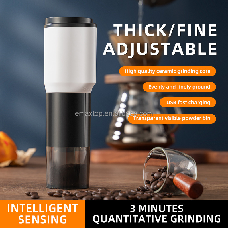 Maxtop 2024  Hot Manufacturer Grinder Coffee Mill, USB Rechargeable Portable Electric Coffee Bean Grinder