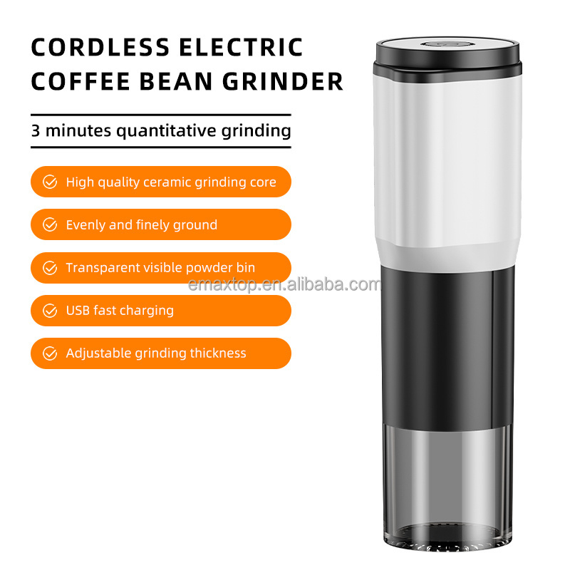 Maxtop 2024  Hot Manufacturer Grinder Coffee Mill, USB Rechargeable Portable Electric Coffee Bean Grinder