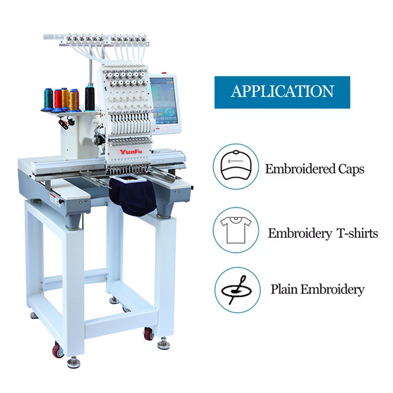 1200 RPM high speed brother ptp one head sewing machinery single head programmable embroidery machine for cap shirt