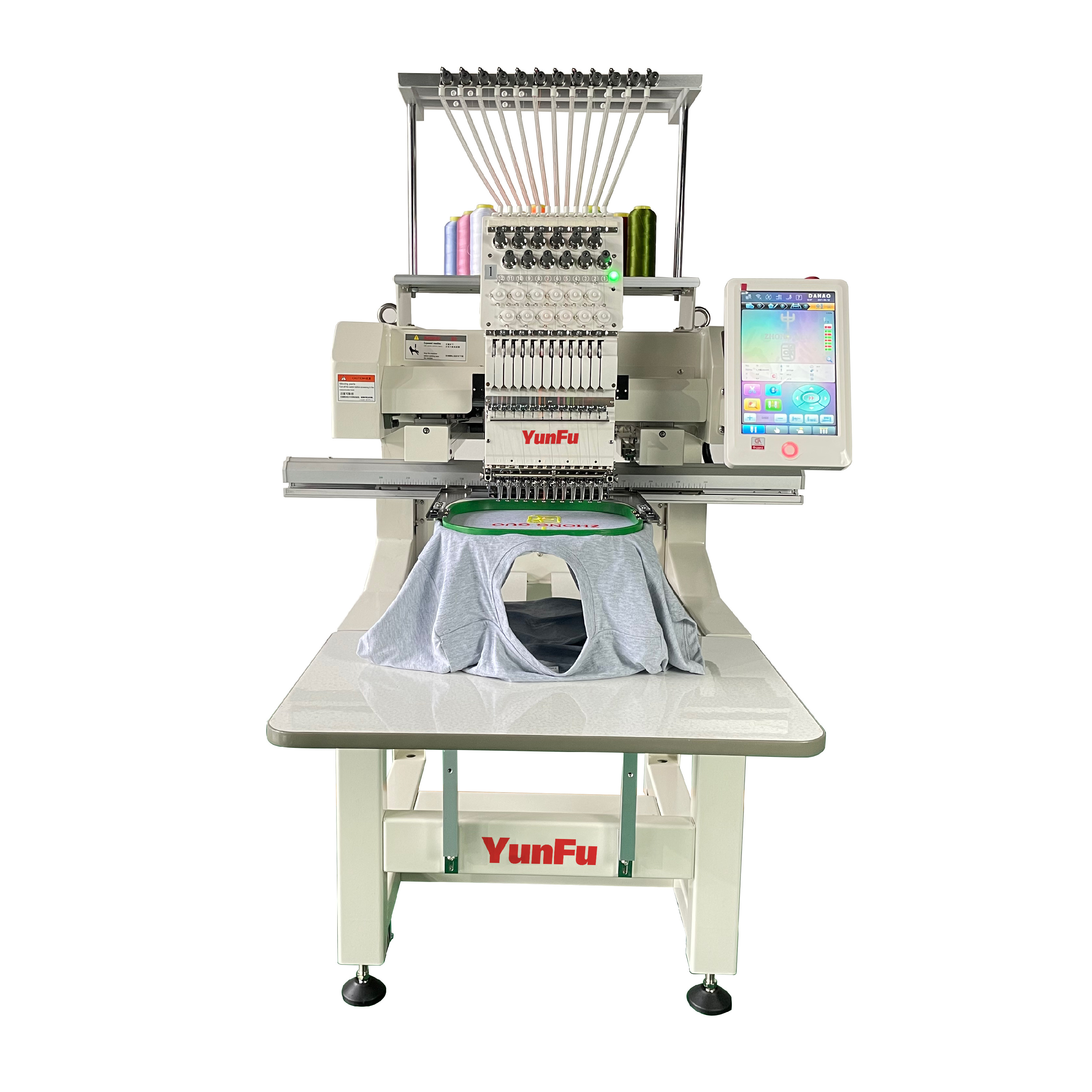 single head embroidery machine computerized sewing machine 12 needle embroidery tshirt hat flat logo embroidery