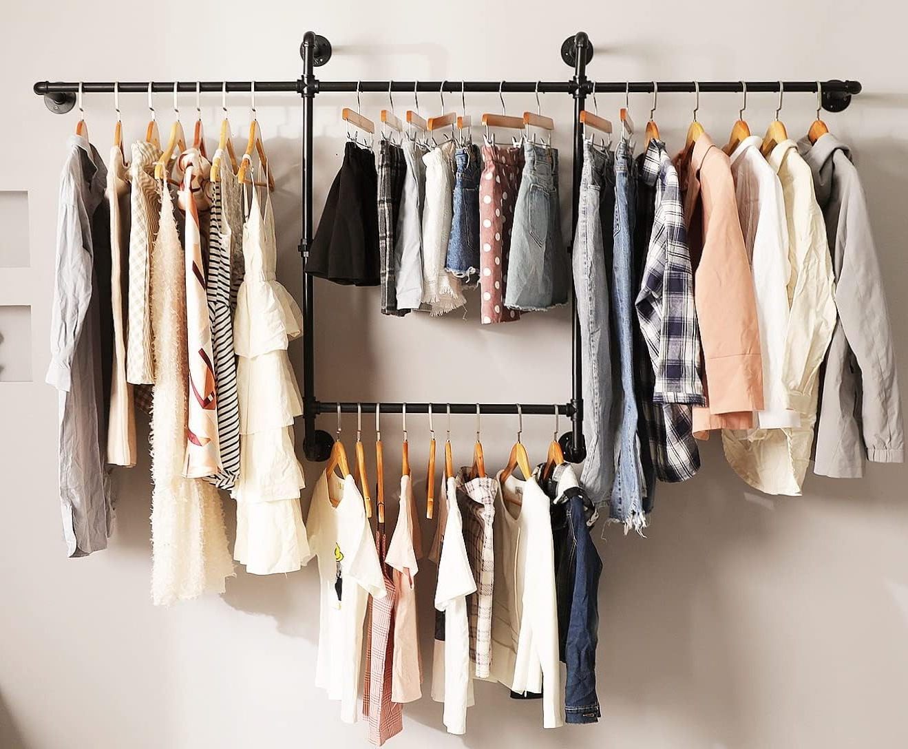 indoor shop wall pipe clothes and shoes drying rack hanger drying