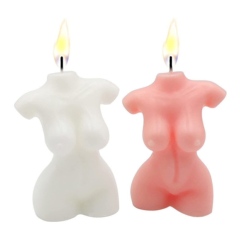 DIY Custom wholesale Body shape scented handmade candle in bulk coloring soy wax for birthday body candle