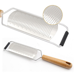 Kitchen Helper Stainless Steel Lemon Grater Cheese Planer Wooden Handle Fruit Grater Food Chopper