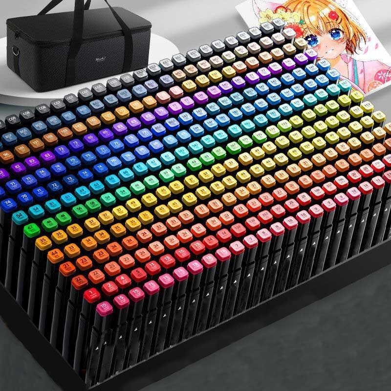 262pcs/set Portable Poster Colour DIY Making Pen Acrylic Art Paint Dual Tip Markers Pen Set