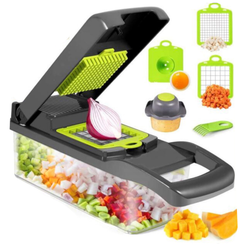 Vegetable Chopper Multifunctional 13-in-1 Food Choppers Onion Chopper Vegetable Slicer Cutter Dicer  with 8 Blades