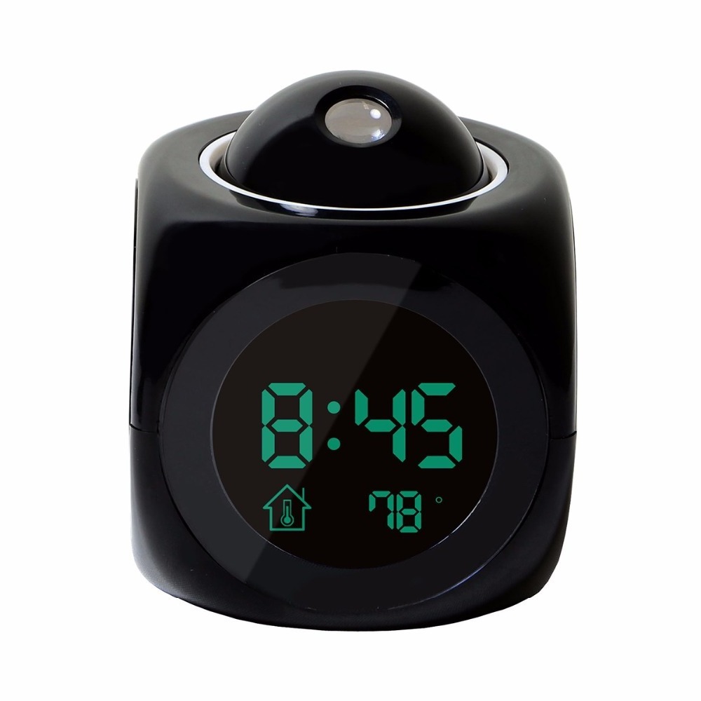 New Fashion Attention Projection Digital Weather LCD Snooze Alarm Clock Projector Color Display LED Backlight Bell Timer