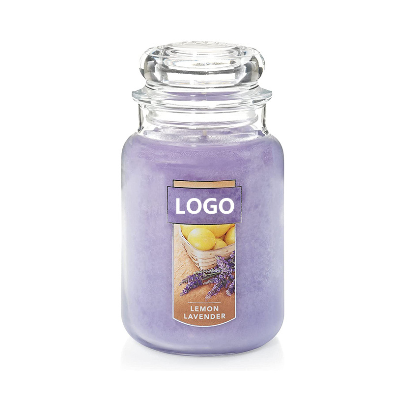 Over 110 Hours of Burn Time Lemon Lavender Scented Classic 22Oz Large Jar Single Wick Glass Candle with Lid