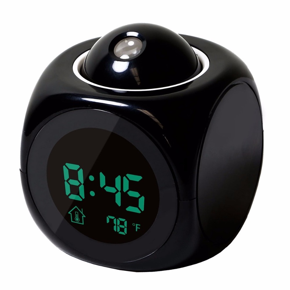 New Fashion Attention Projection Digital Weather LCD Snooze Alarm Clock Projector Color Display LED Backlight Bell Timer