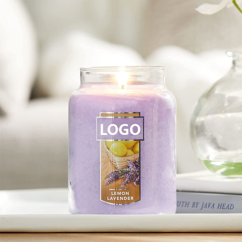 Over 110 Hours of Burn Time Lemon Lavender Scented Classic 22Oz Large Jar Single Wick Glass Candle with Lid