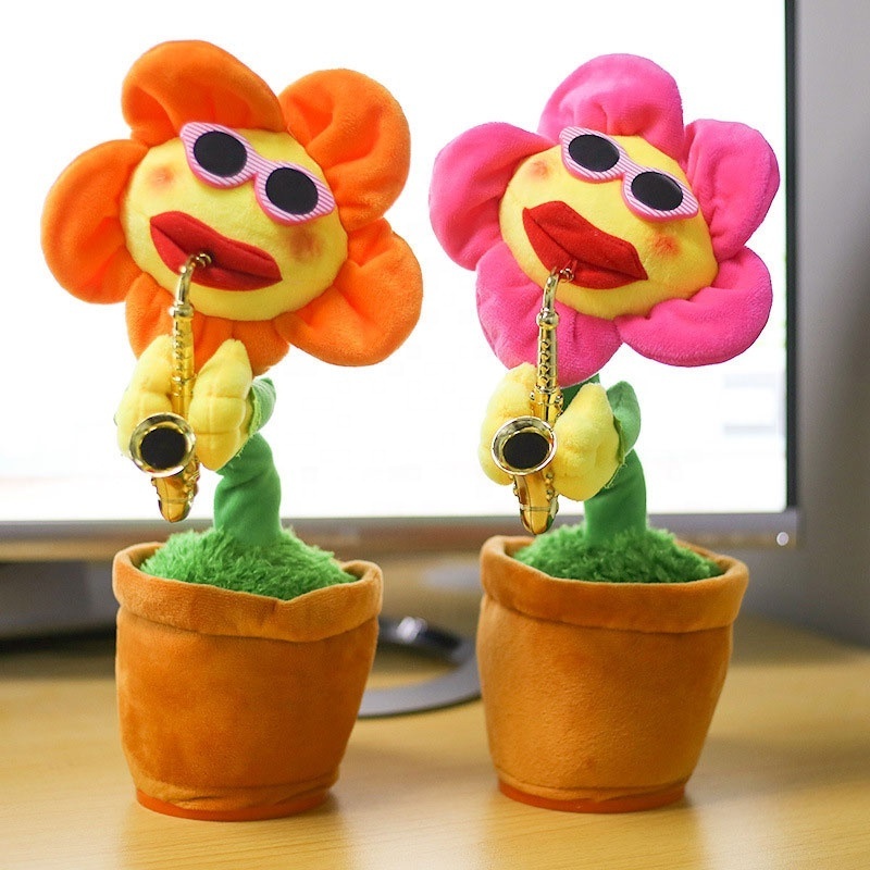 Record Sound Sing And Recording Talking Repeat Singing Sunny Flower Dancing Sunflower Mimicking Toy