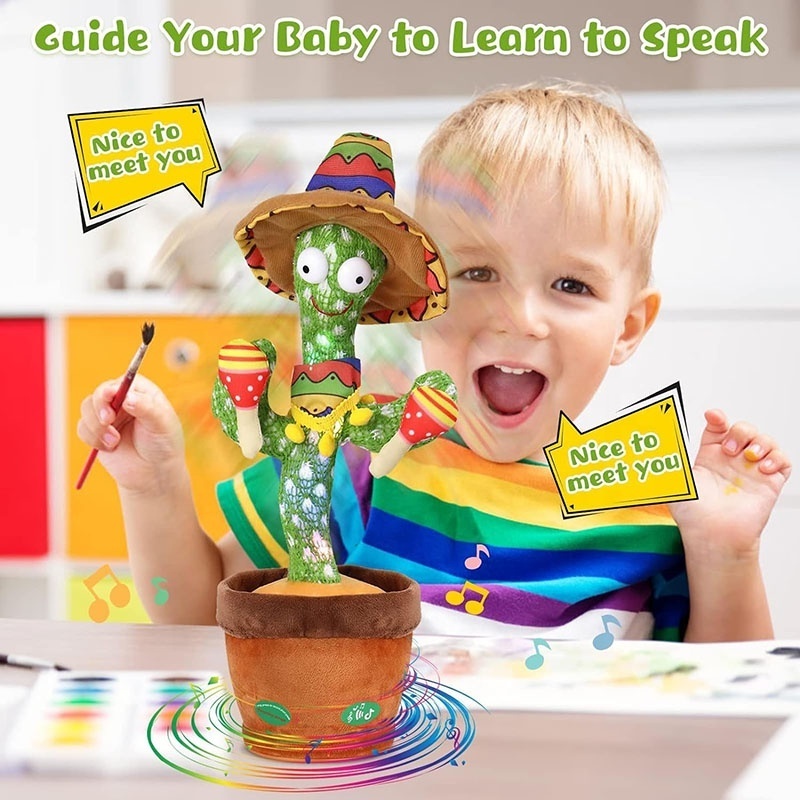 Educational Musical Dancing Cactus Mimicking Dance And Talking Cactus Toy