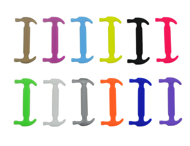 high quality stretch lazy no tie magnetic colorful silicone shoe lace lock for sports shoes