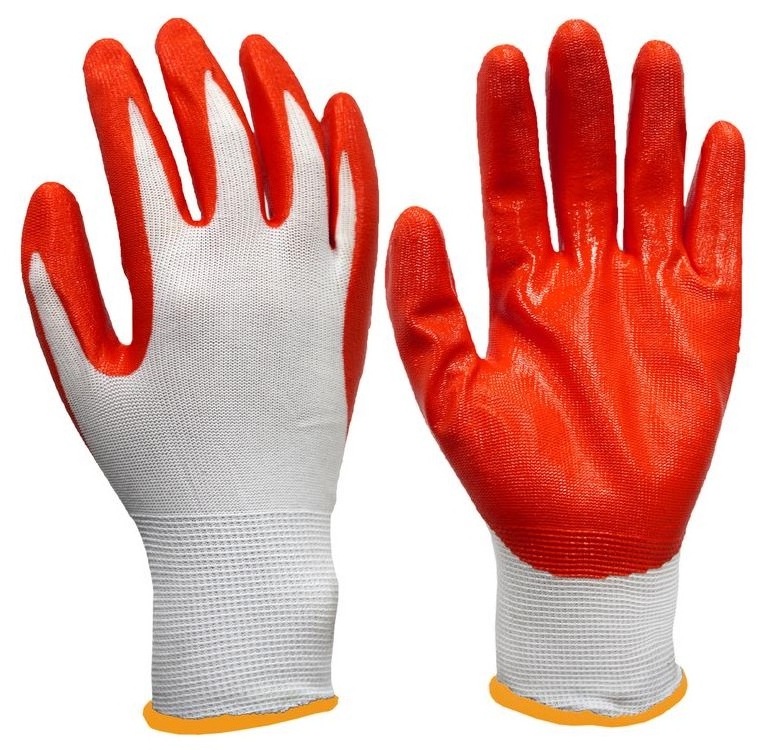 13-Pin Nitrile Wear-resistant Gloves Knit Cuff Labor Protection Anti-Slip Breathable Oil-proof Gloves