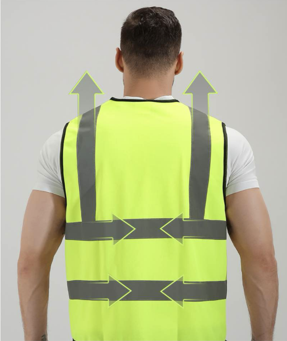 Wholesale Safety Hi Vis Reflective Work Vest with Multi Pockets Security Safety Vest With Logo Printed