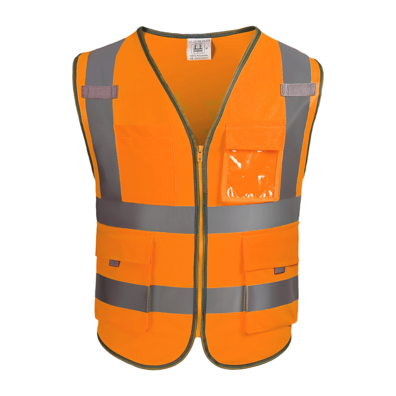 High Visibility High Quality Safety Reflective Vest safety jacket reflective vest Orange Vest OEM Reflecteurgilet