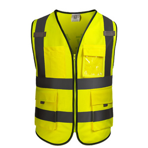 High Visibility High Quality Safety Reflective Vest safety jacket reflective vest Orange Vest OEM Reflecteurgilet