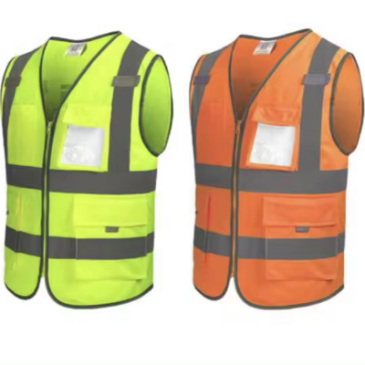 Wholesale Safety Hi Vis Reflective Work Vest with Multi Pockets Security Safety Vest With Logo Printed