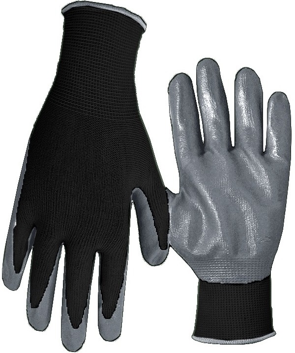 13-Pin Nitrile Wear-resistant Gloves Knit Cuff Labor Protection Anti-Slip Breathable Oil-proof Gloves