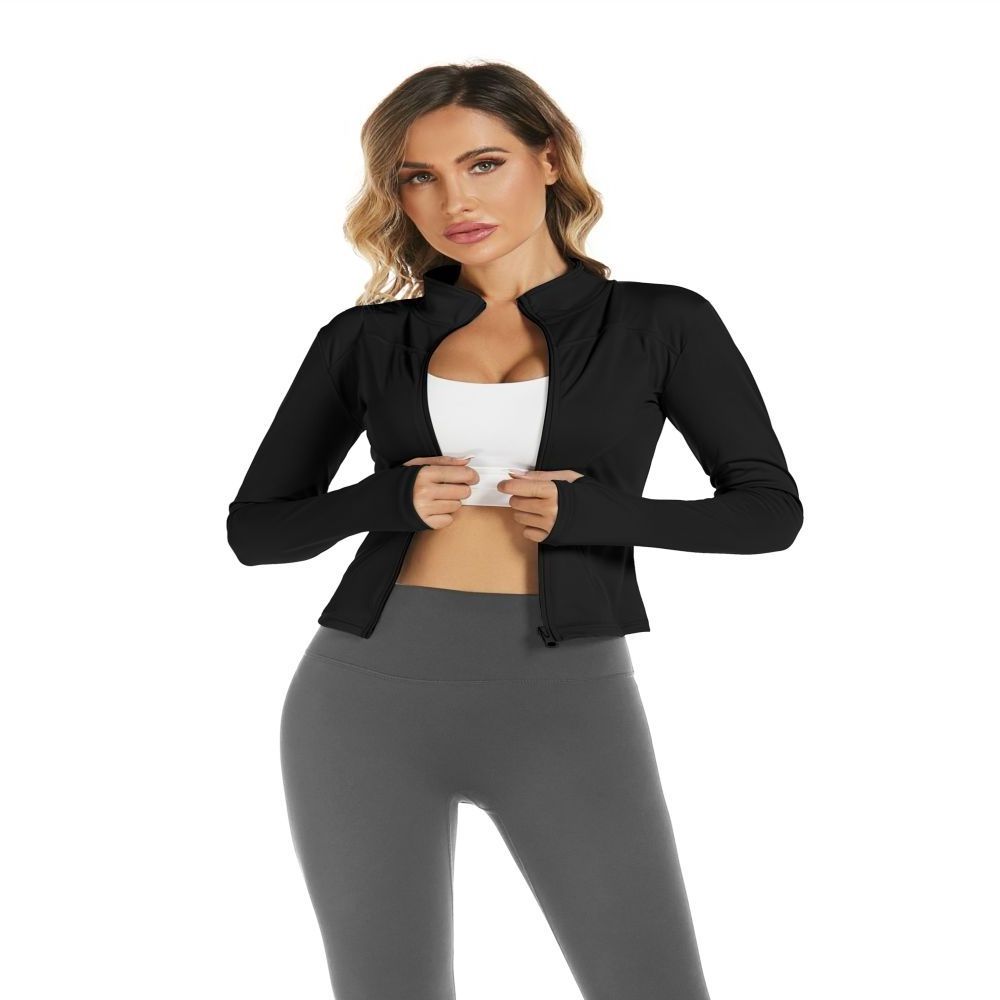 Women's Quick Dry Stretchy Sweat Shirt Long Sleeve Athletic Crop Jackets