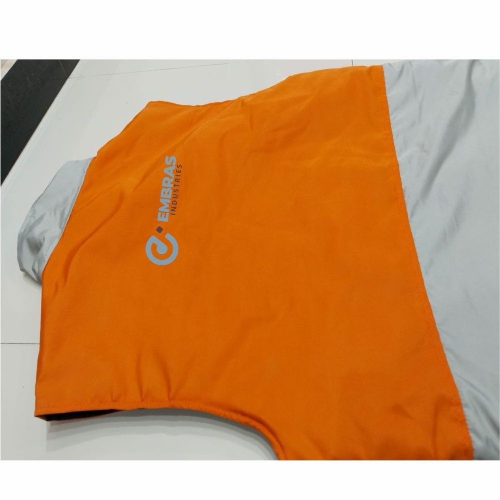 custom Gary and orange workout men vest with 4 pockets