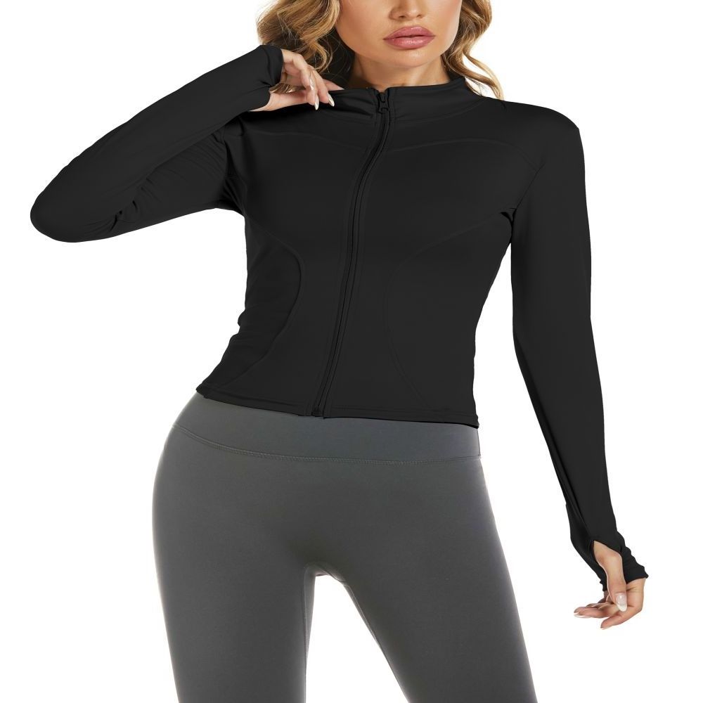 Women's Quick Dry Stretchy Sweat Shirt Long Sleeve Athletic Crop Jackets