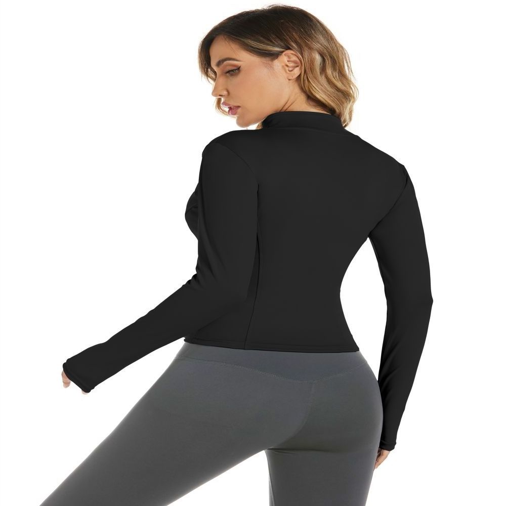 Women's Quick Dry Stretchy Sweat Shirt Long Sleeve Athletic Crop Jackets