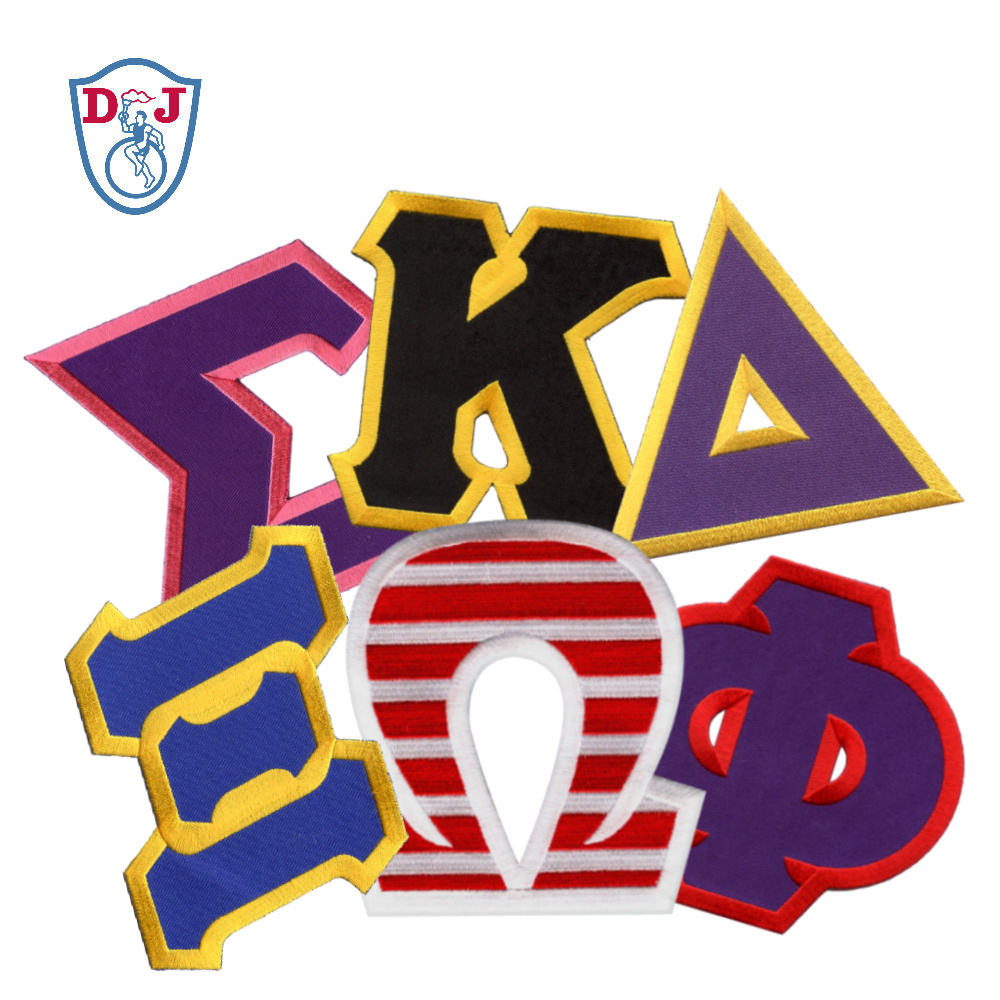 Iron On Greek Letter Embroidered Patch sorority & fraternity patches for jackets