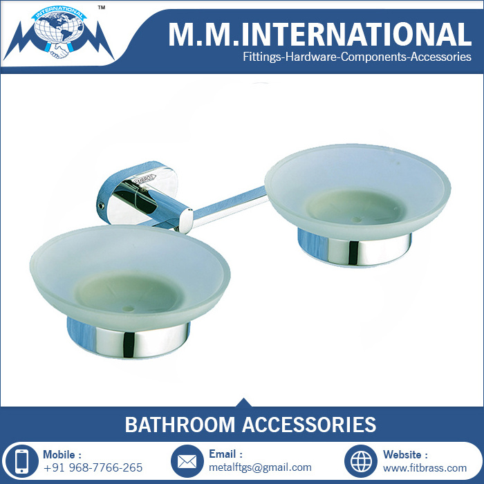 Bathroom Accessories Glass Double Soap Dish