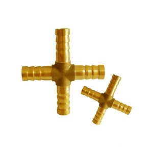 Brass Four Way Cross Tee Pipe Fitting Forged High Pressure Compression Water Air Gas Hose Fittings Connections 4 Way