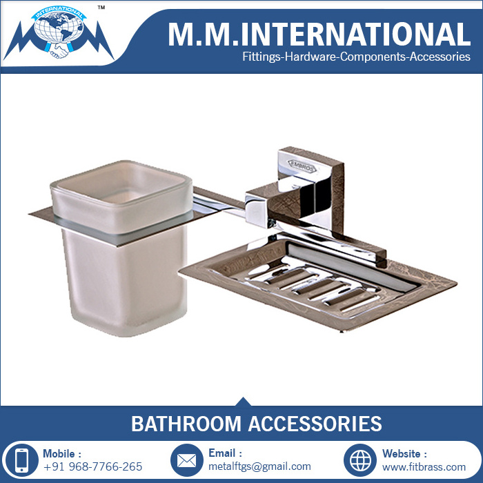 Stainless Steel Soap Dish and Toothbrush Holder