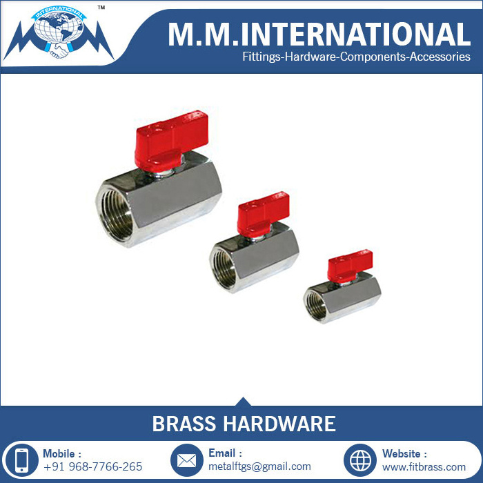 Chrome Finishing Brass Mini Ball Valve Male Female Threaded 1/8