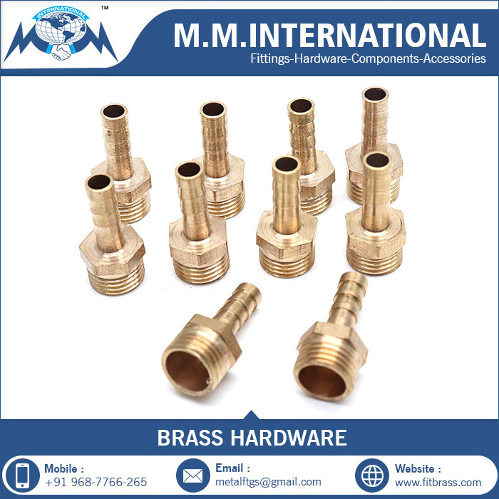 4 Way Brass Water Hose Connector Supplier Pipe Fitting 6mm 8mm 10mm 12mm Brass Hose Barbed Tail Coupler Adapter Connector