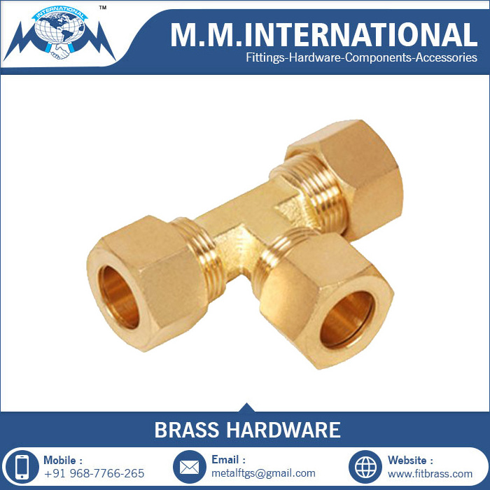 Premium Quality Brass Threaded Tee Fitting 3 Way Tee Connector Valve Coupling Adapter Tube Fitting Water Air Pump Copper Pipe