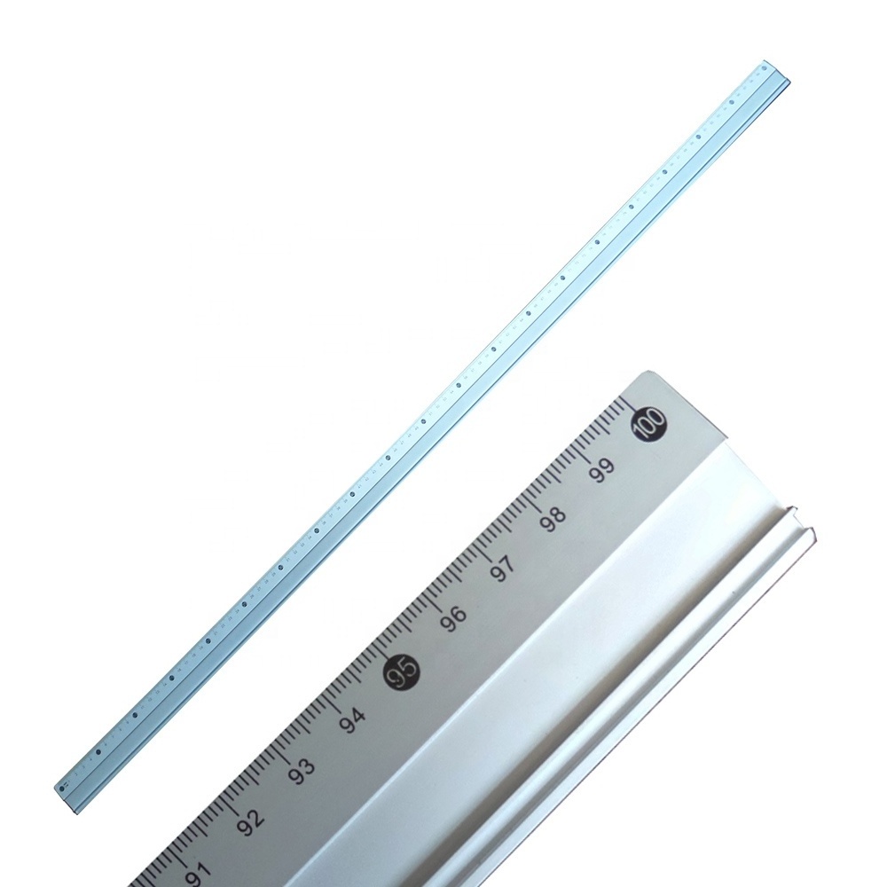 Wholesale top quality office school teacher 100cm aluminium metal long 1 meter ruler