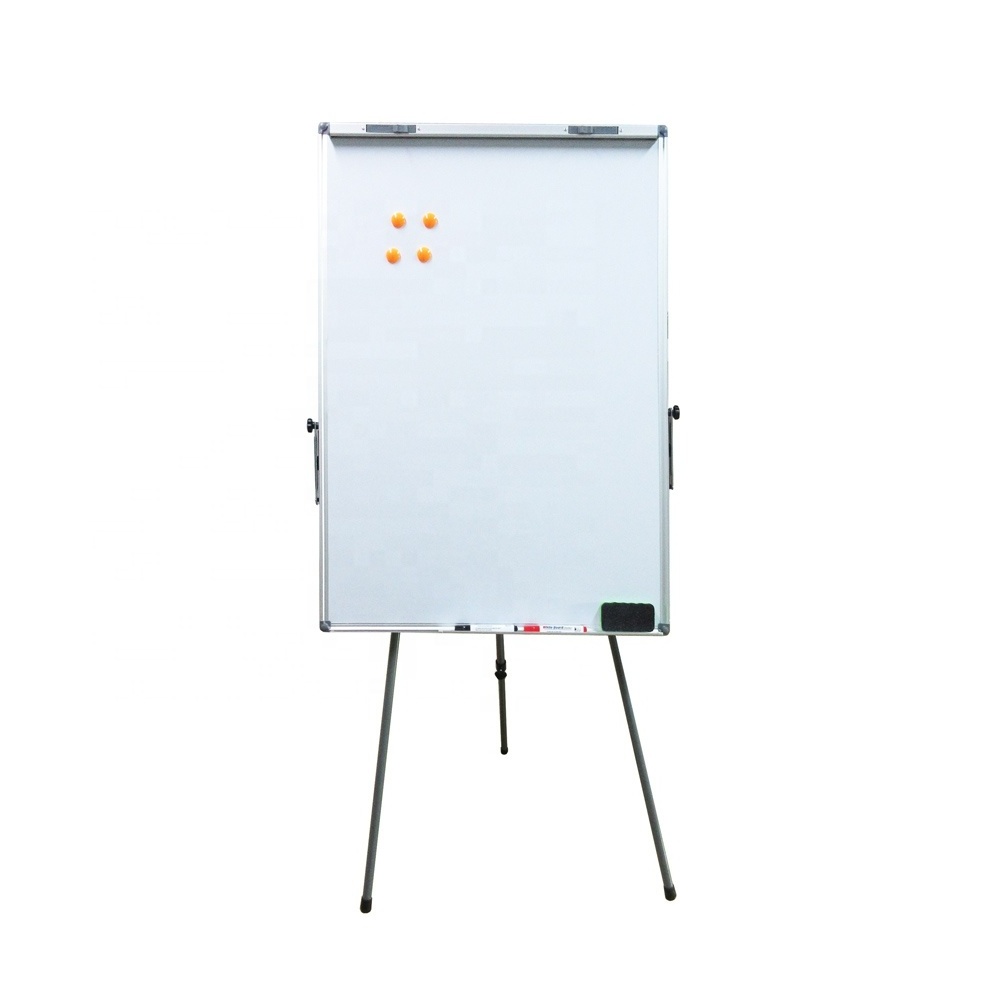 Big size aluminium frame adjustable height mobile standing white board with tripod stand magnetic whiteboard for office school