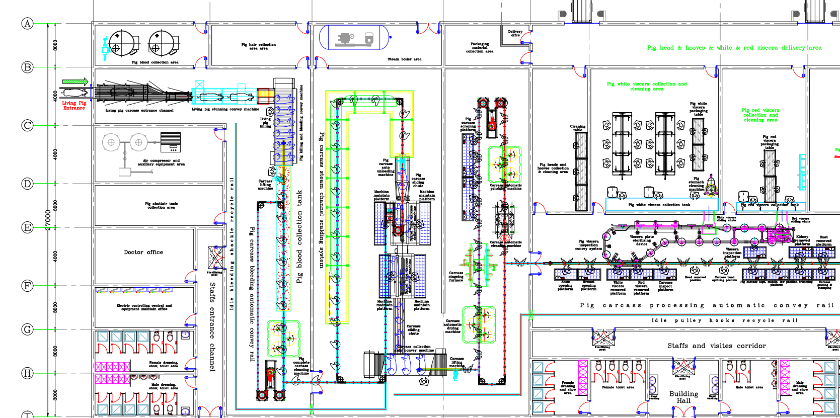 2000 Pig Per Day Slaughter Machine Carcass Electric Scalding Tank Abattoir Equipment For Pork  Meat Processing Line